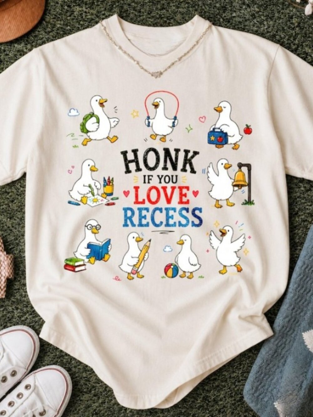 Recess Teacher Shirt, Silly Goose Kindergarten Teacher Tee